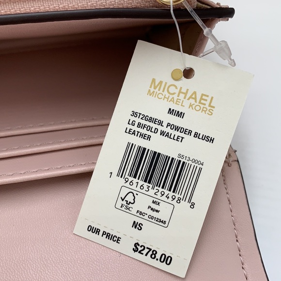 NWT MICHAEL KORS MIMI LARGE BIFOLD WALLET POWDER BLUSH COLOR - Picture 16 of 16